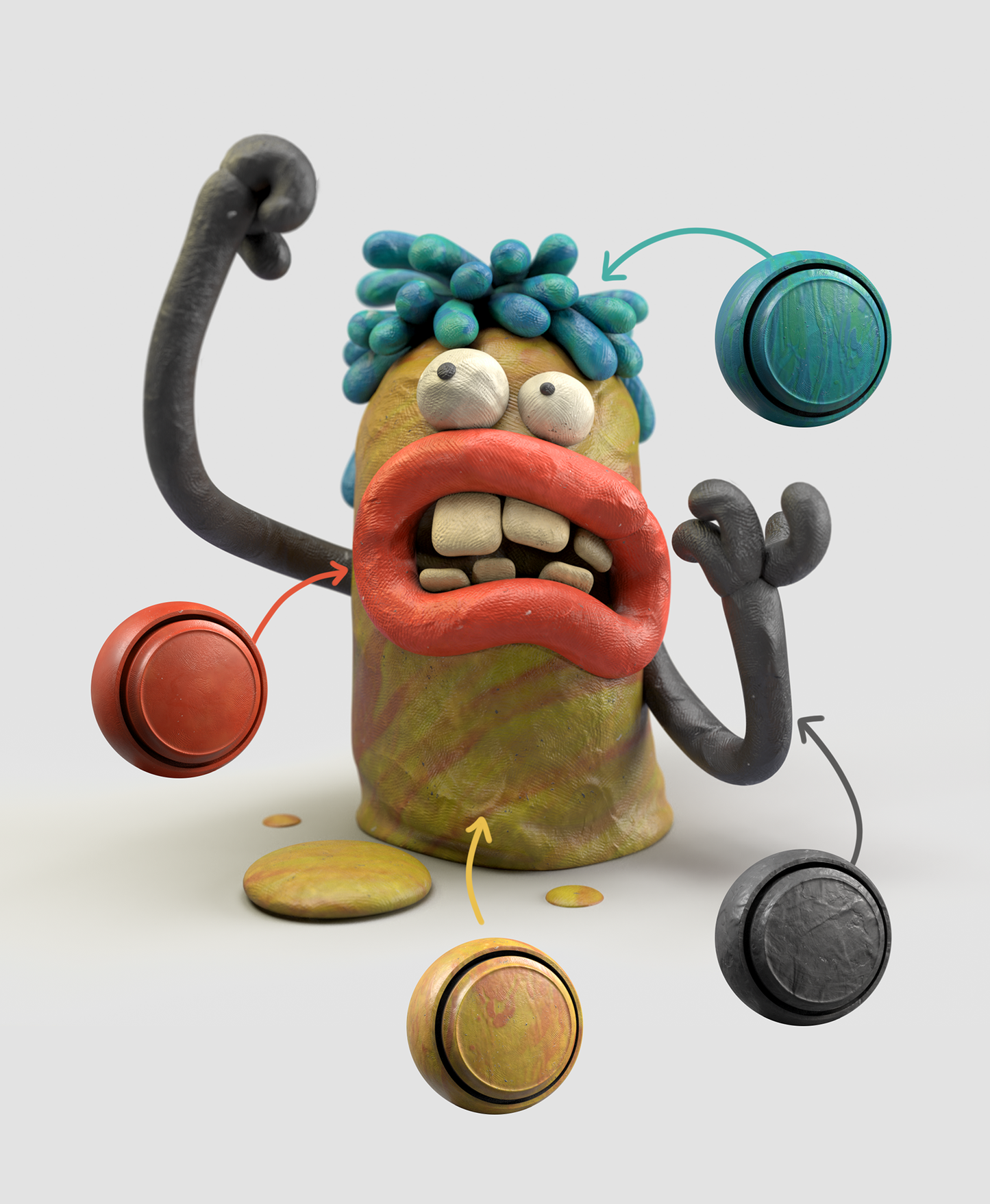 Plasticine Smart Materials for 3D Painter
