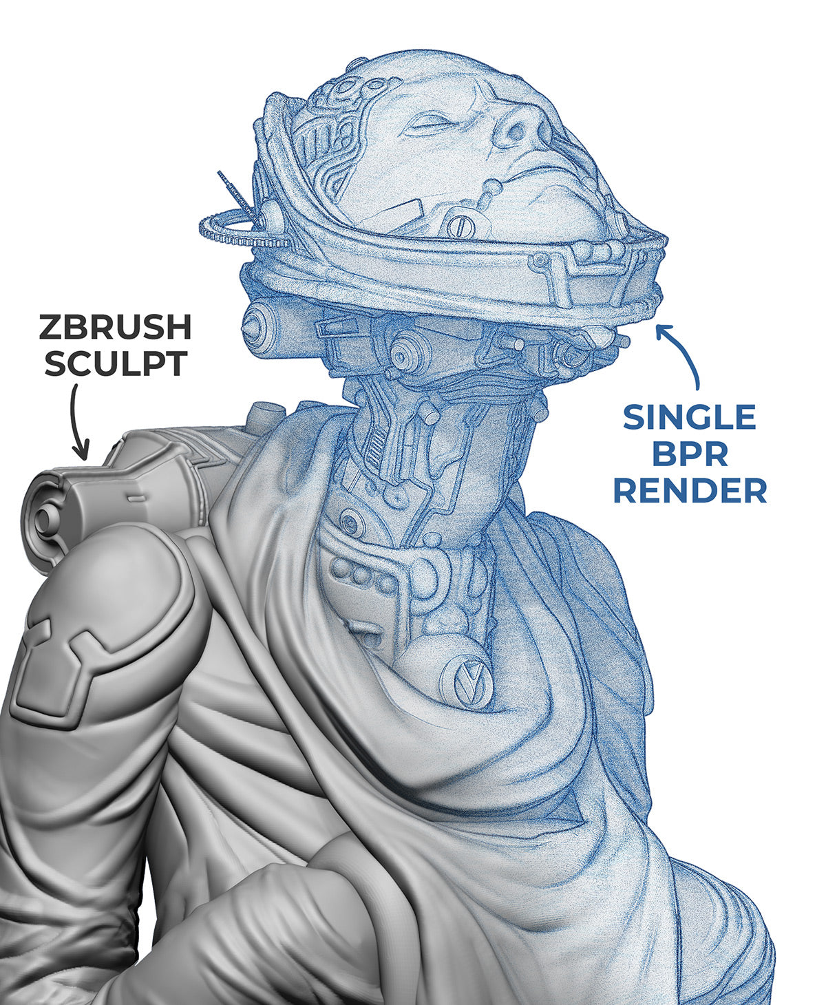 2D Sketches from 3D Meshes - ZBrush BPR filters pack