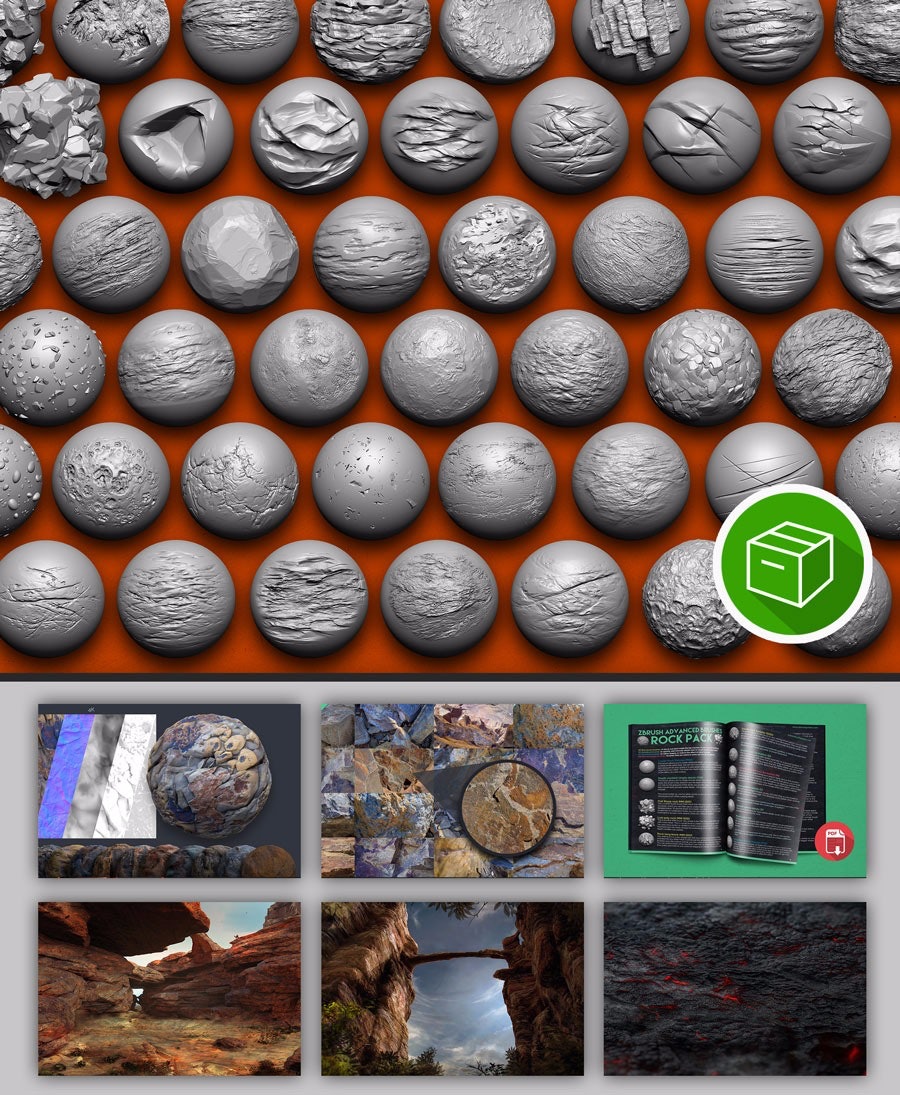 ZBrush Advanced Brushes pack - ROCKS