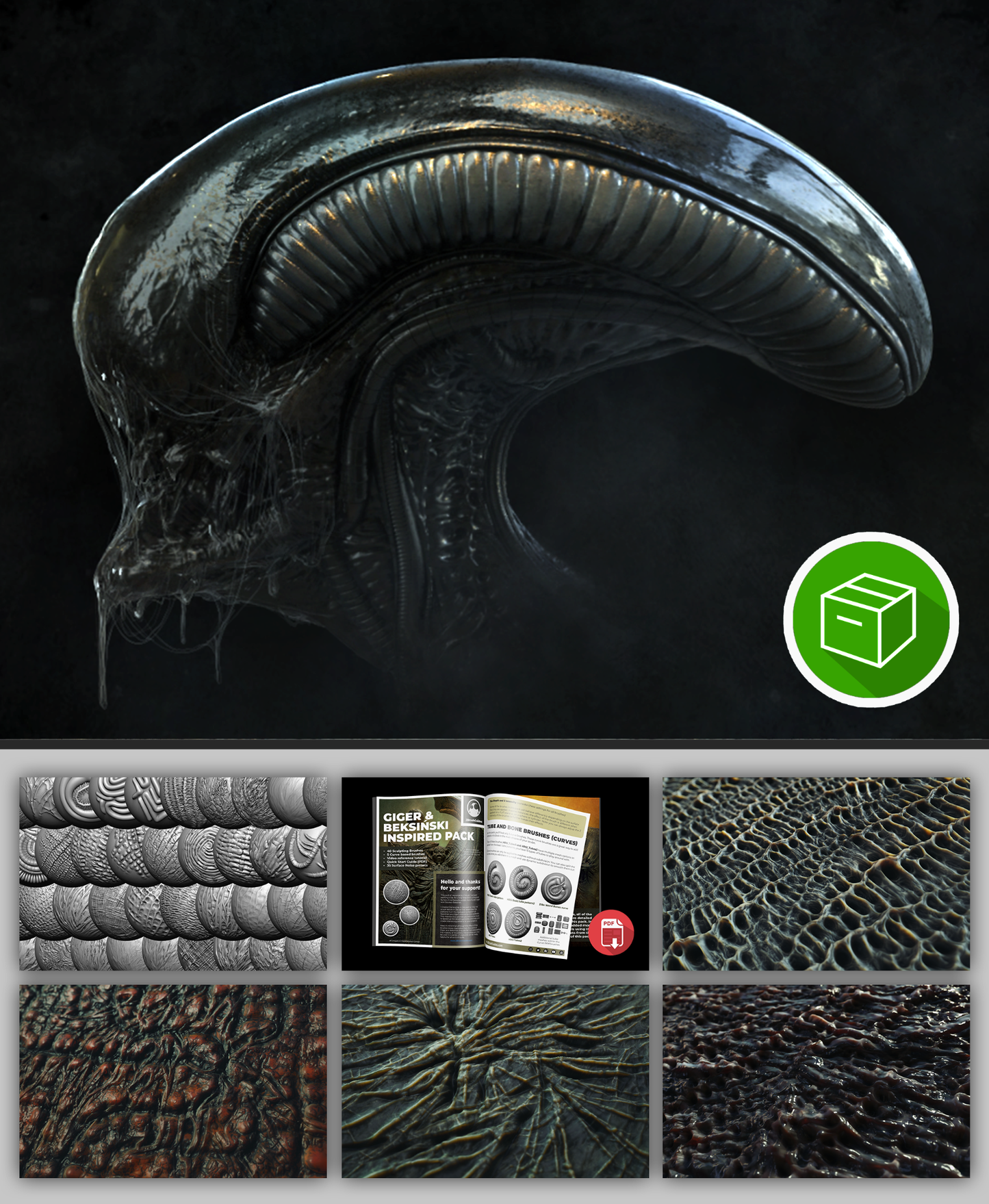 Giger & Beksinski Tribute Brushes pack for ZBrush